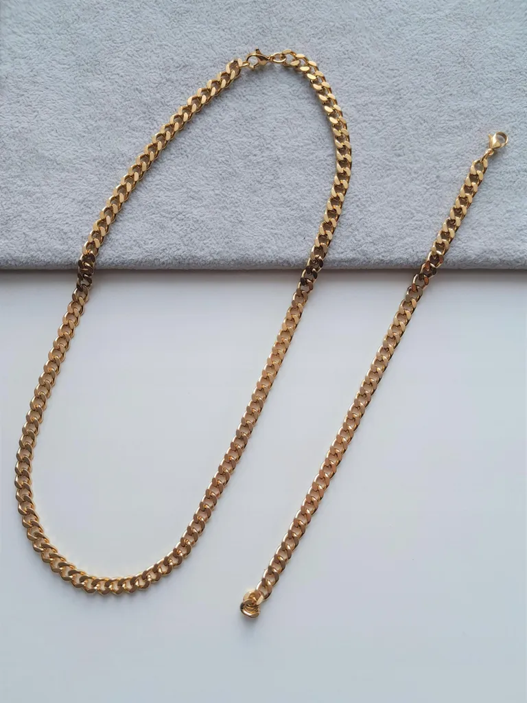 Set Bracciale Armatura a Catena 8X6 Acciaio Inox | Stile Biker Uomo