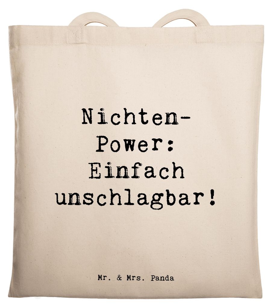 Mr. & Mrs. Panda Tote Bag Spruch Nichte Power - Transparent - Geschenk, Liebe, Tasche, Energie, Lächeln, festival, Dankeschön, persönliche Erinn...