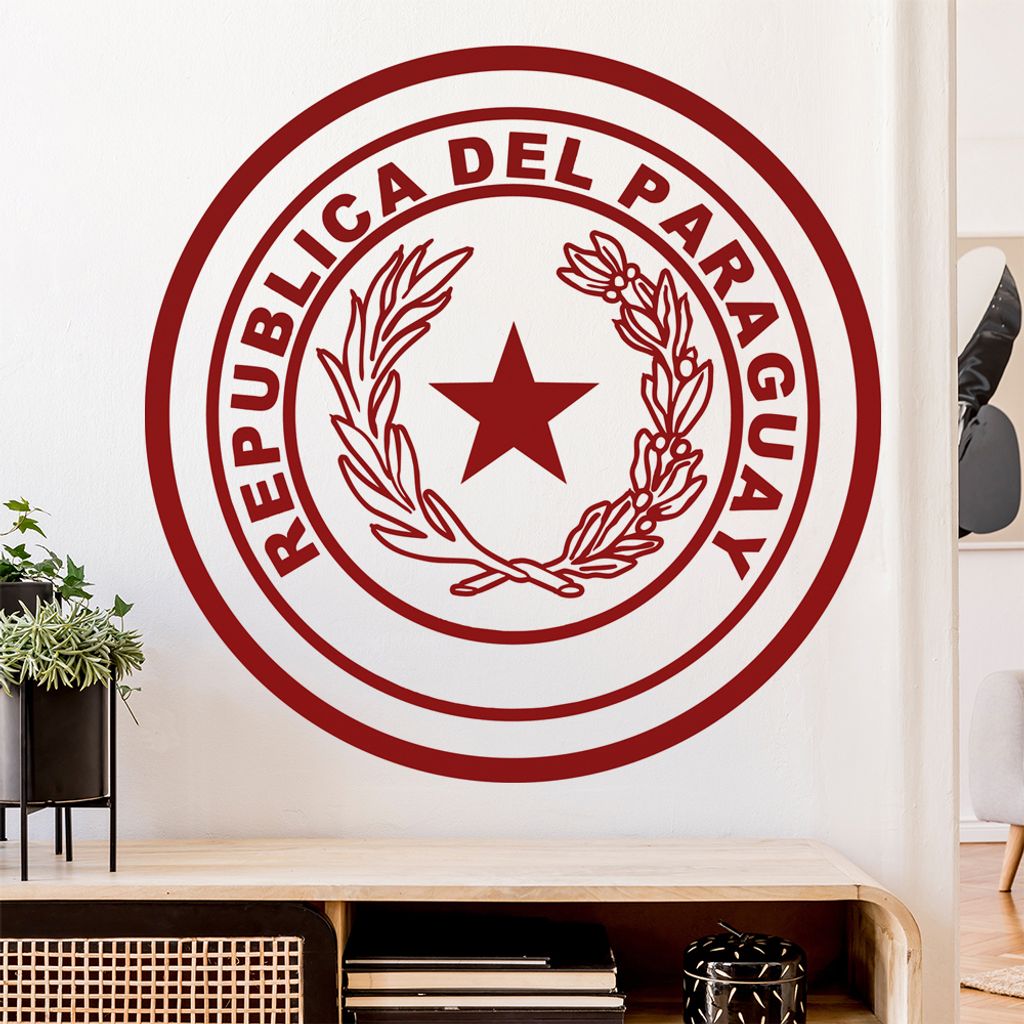 Paraguay Wappen Wandtattoo Wandaufkleber Wall Sticker - Dekoration, Küche, Wohnzimmer, Schlafzimmer, Badezimmer