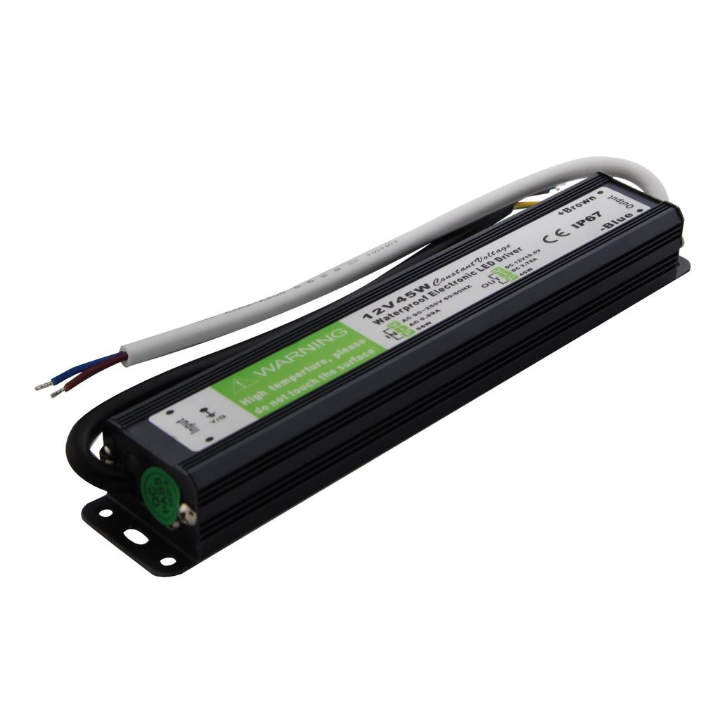 MasterLED LED Trafo Slim 12V DC 45W 3,75A Wasserdichtes Schaltnetzteil IP67 für LED Streifen Außenbereich