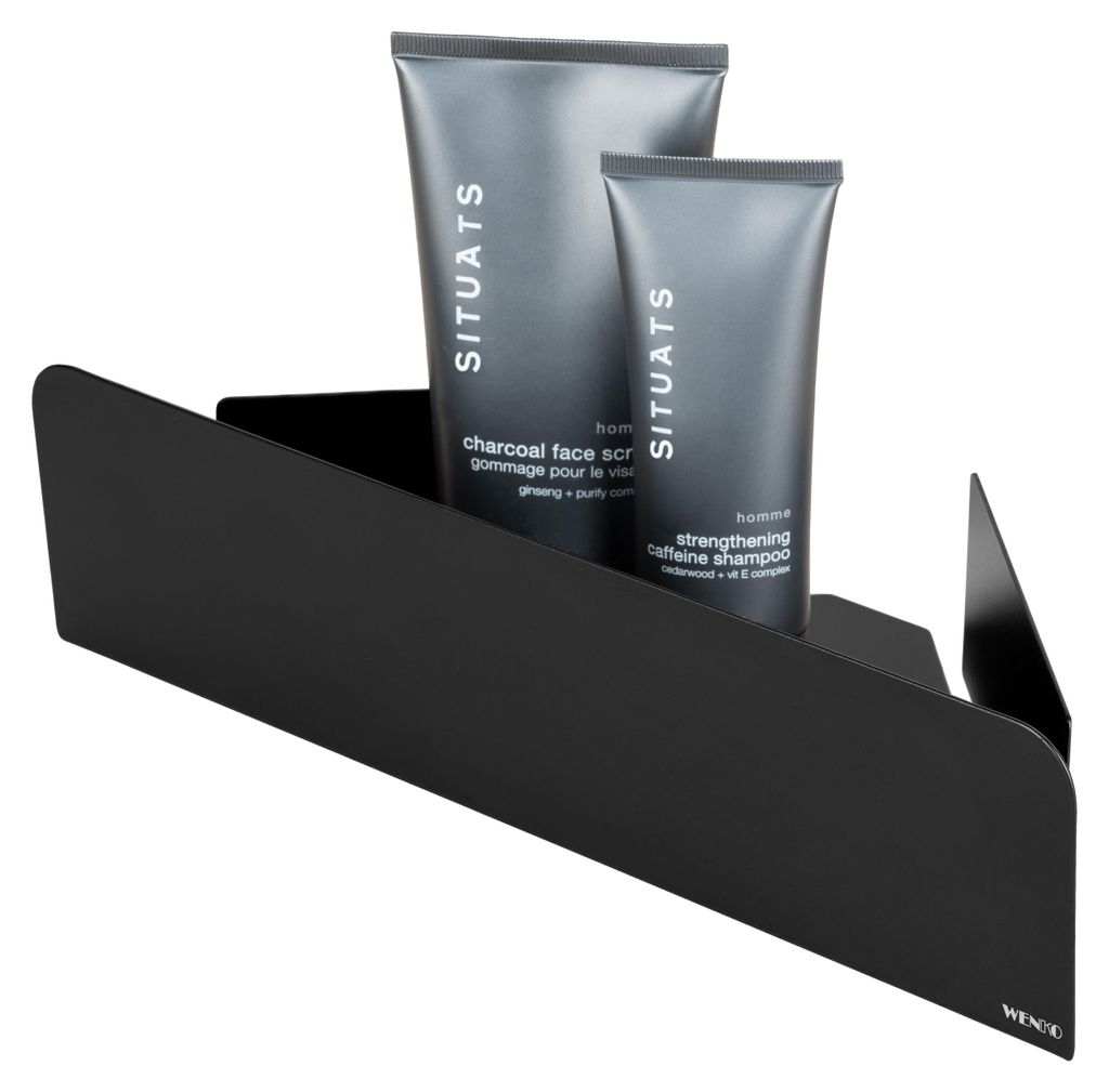 WENKO Eckablage LIZAN schwarz BHT 30x8x13.50 cm schwarz Produktbild 