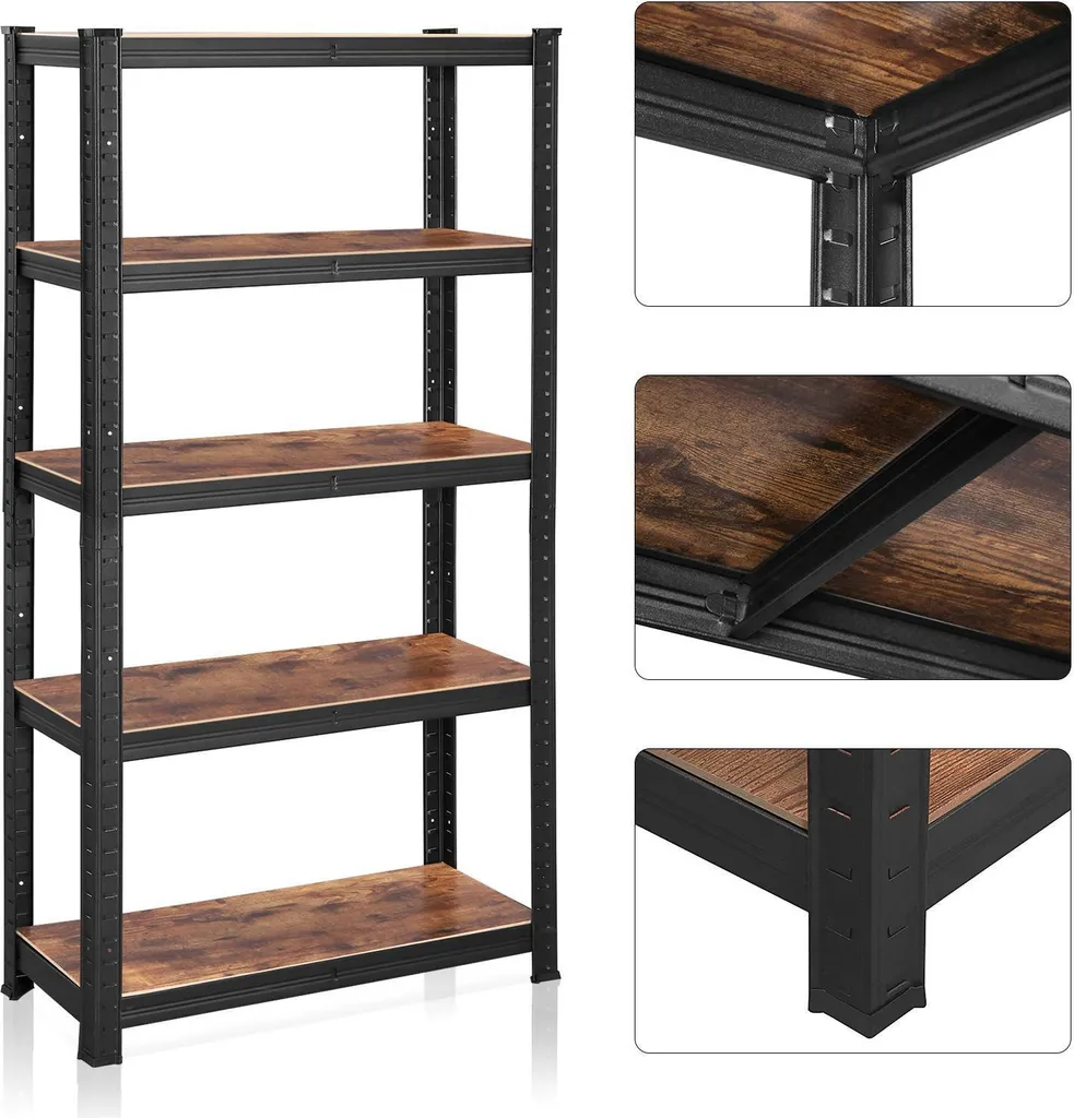 Étagère de Rangement Réglable 650kg avec 5 Niveaux de Stockage Pro