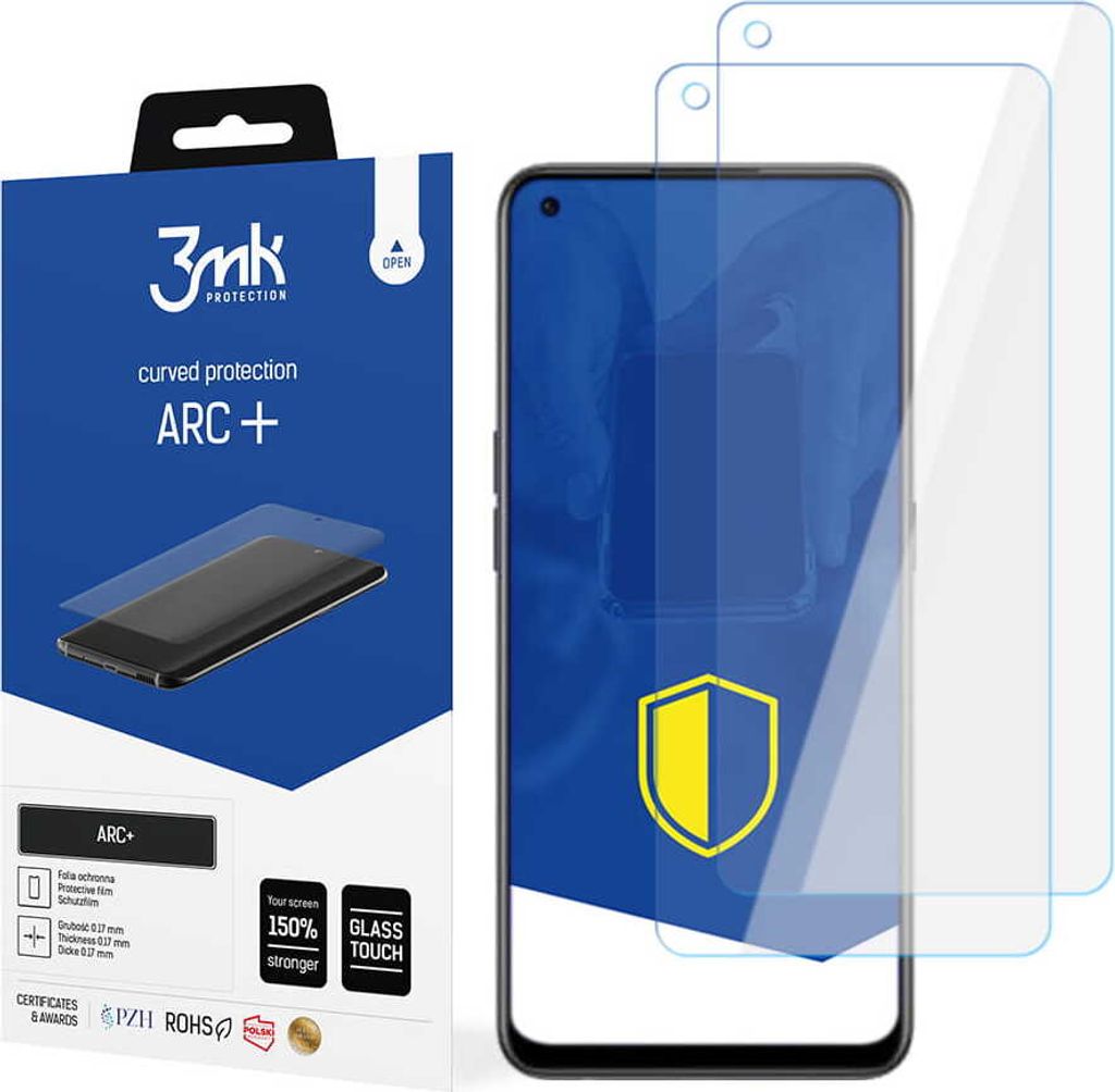 3mk Display Schutzfolie ARC+ für OnePlus Nord CE 2 5G 0,17mm Self-Heal (2 Stück)