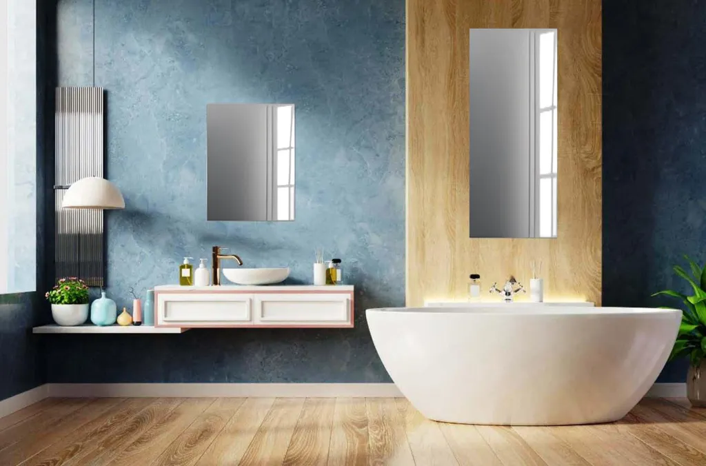 Miroir de Porte Autocollant Zalena 50x120cm - Glace Murale Sans Perçage
