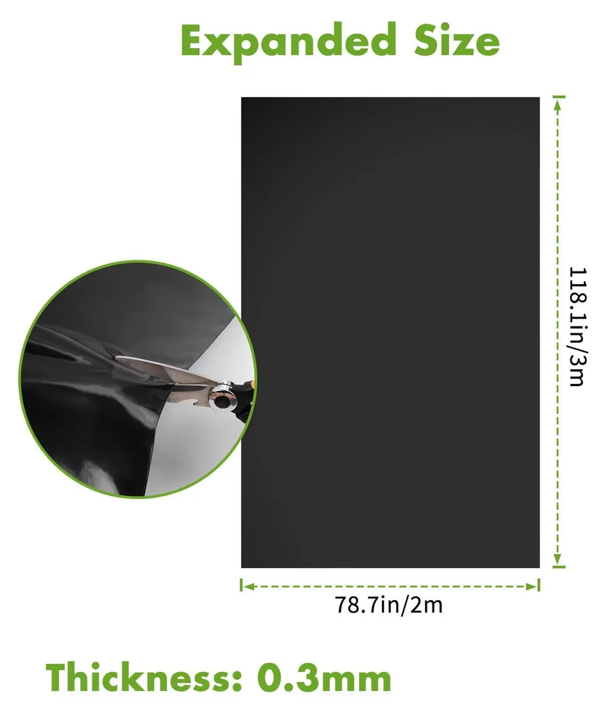 Bâche polyéthylène noire 2x3m contre humidité et débris de chantier - 2