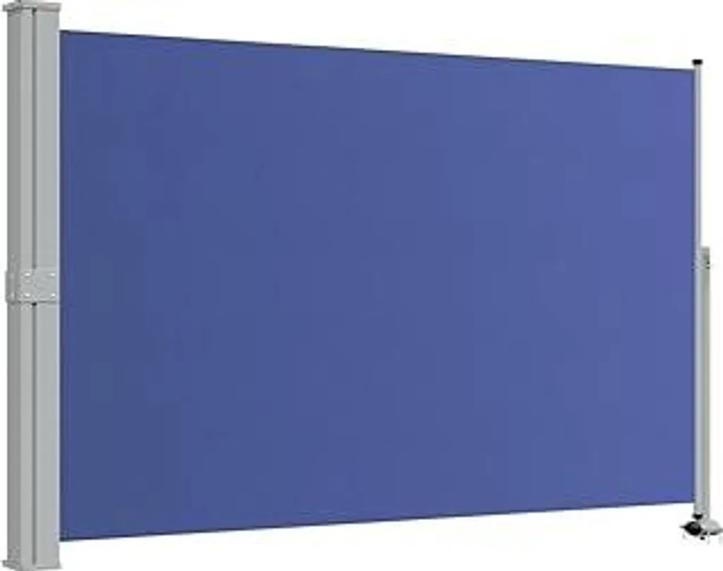 vidaXL Tenda da sole laterale estensibile Protezione solare Protezione dalla vista Protezione dal vento Tenda laterale Tenda da sole Balcone Giardino Terrazza 160x300cm Blu Tessuto Ferro