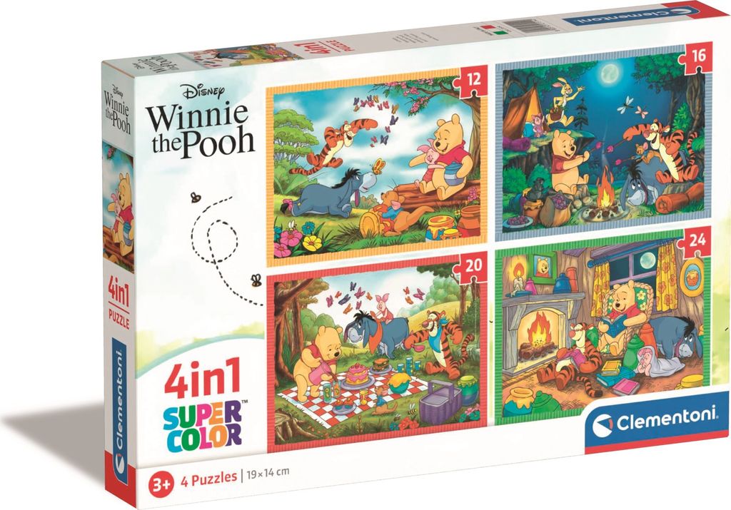 Supercolor 4 in 1 - Disney Winnie the Pooh (4 Puzzle (12-24 Produktbild 