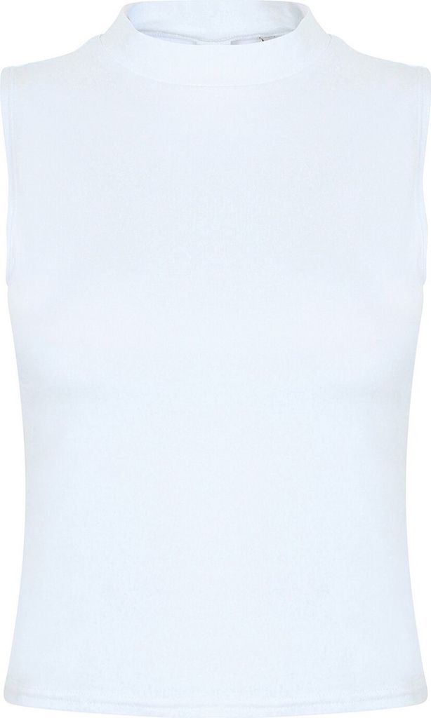SF - Ärmelloses Oberteil Hoch geschnitten für Damen PC6037 (M) (Weiß)