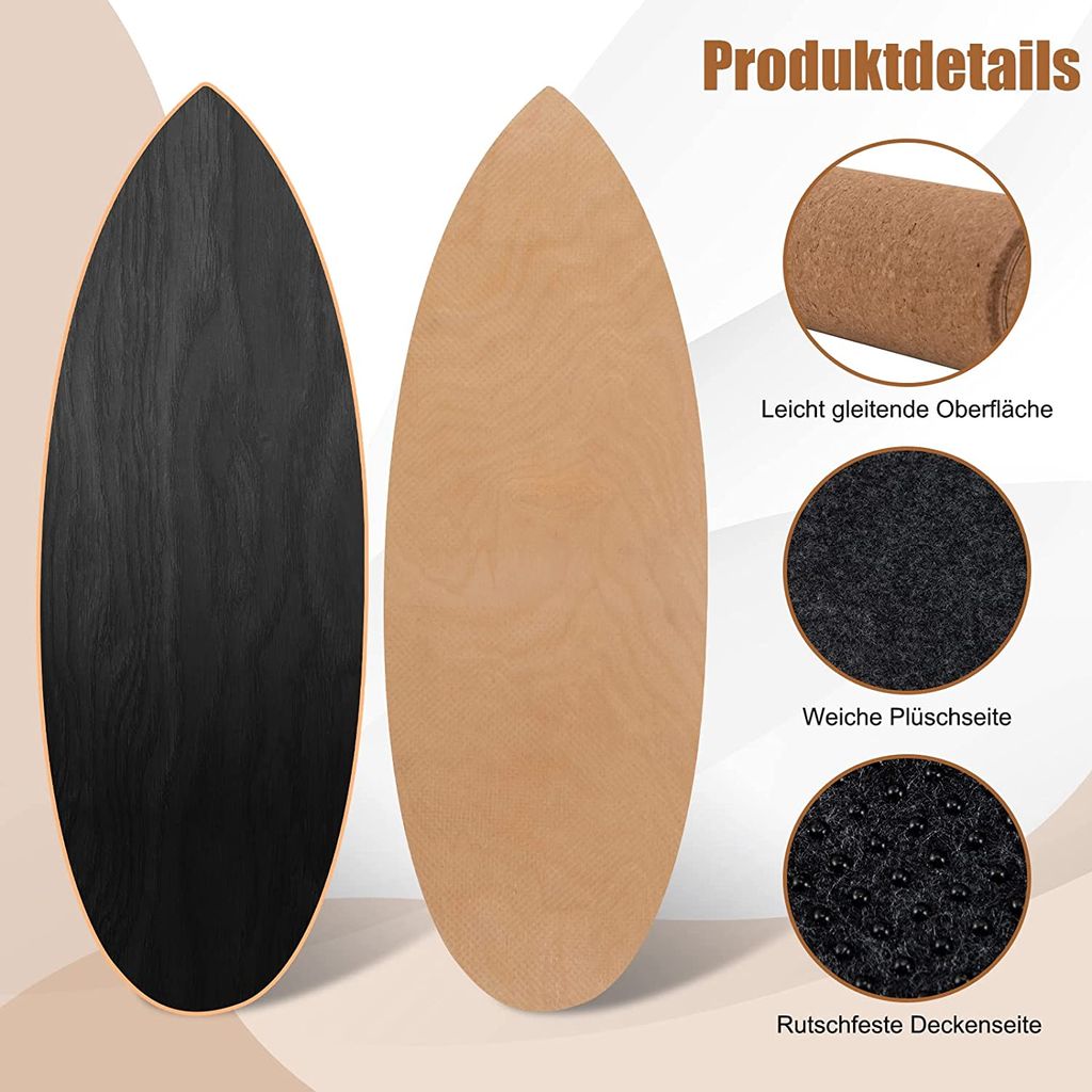 Holz Balance Board Mit Rolle & Halbkugel - Bala Produktbild-Vorschau 10