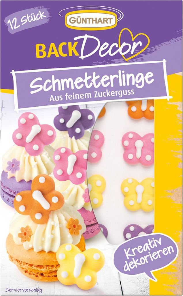BackDecor 12 Pastell Schmetterlinge aus Zucker Produktbild 