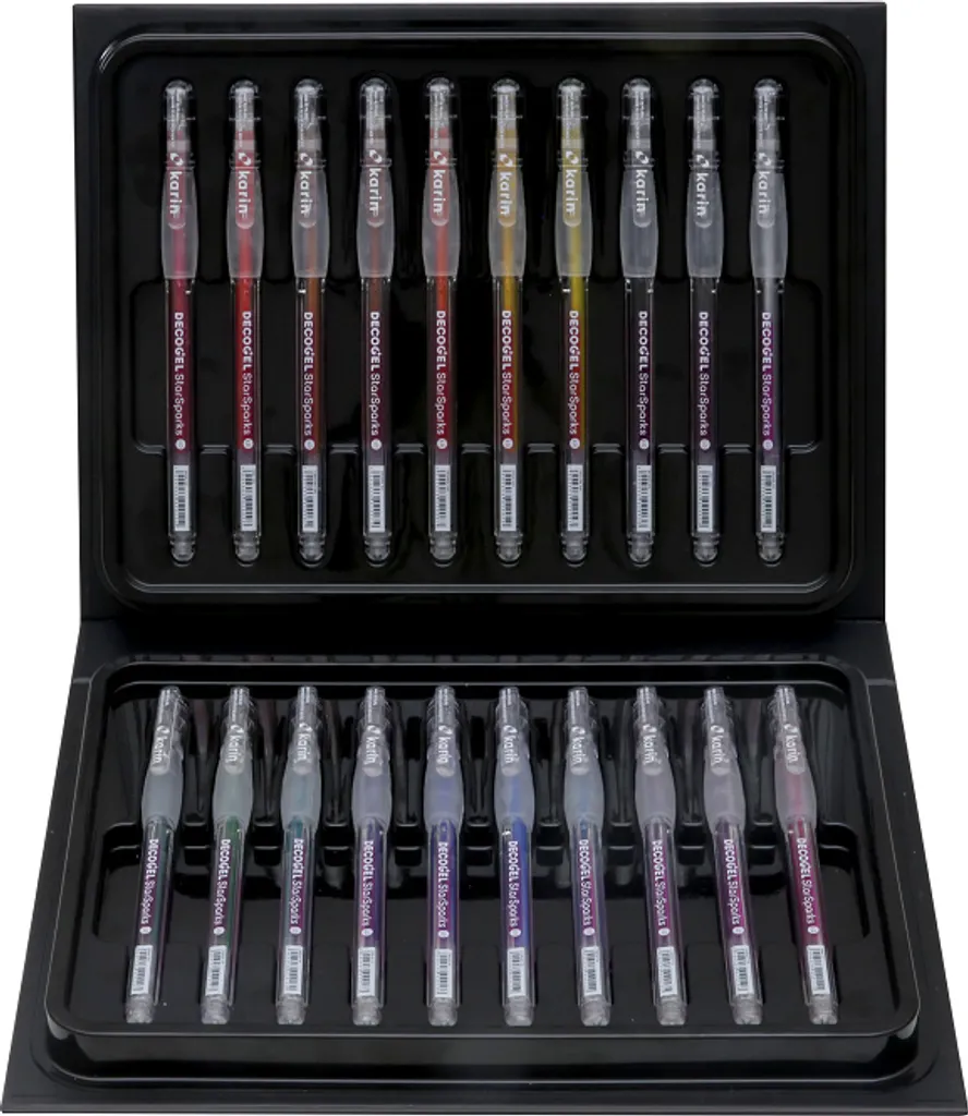 Karin DecoGel Star Sparks 20 stylos à encre gel pailletée couvrance totale