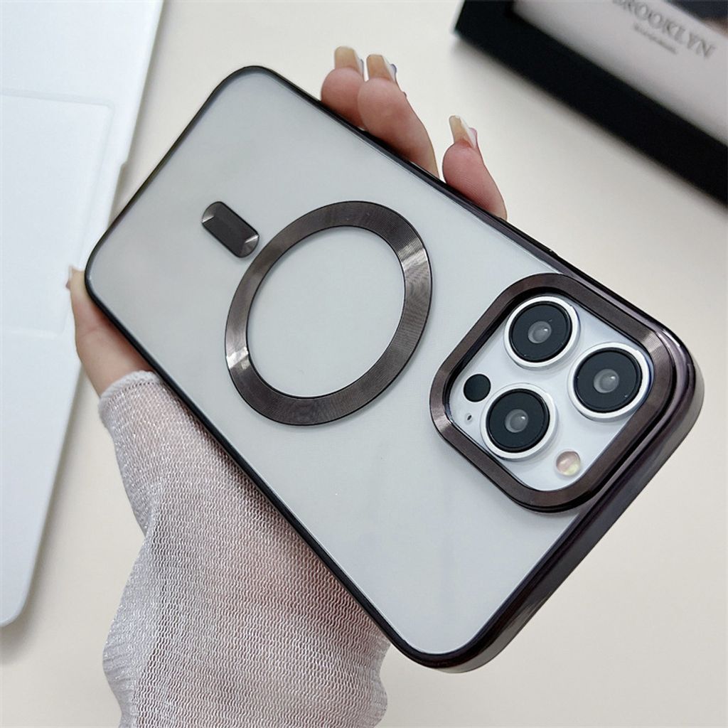 Magnetische Clear Hülle für iPhone 15 Pro Max Galvanisierte Produktbild 2
