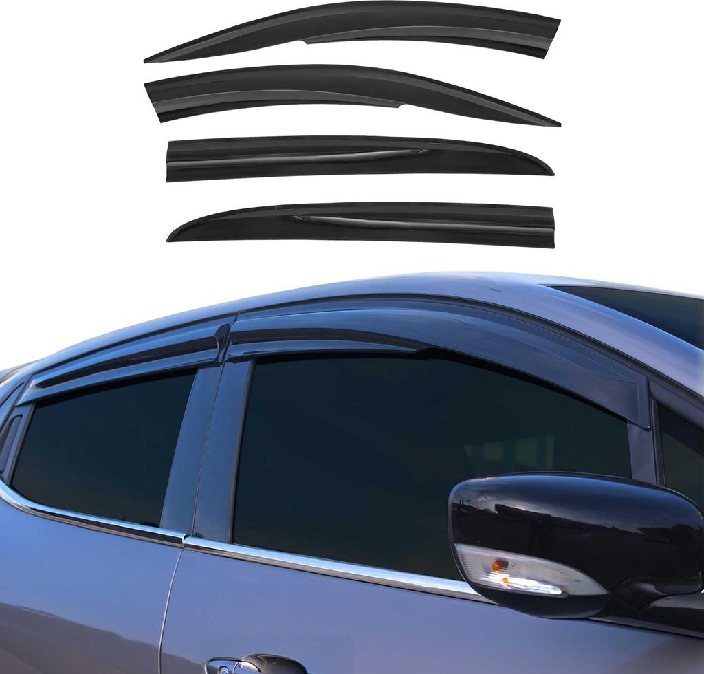 4x Windabweiser Regenabweiser für Renault Megane Schrägheck 2002-2009 Dunkel