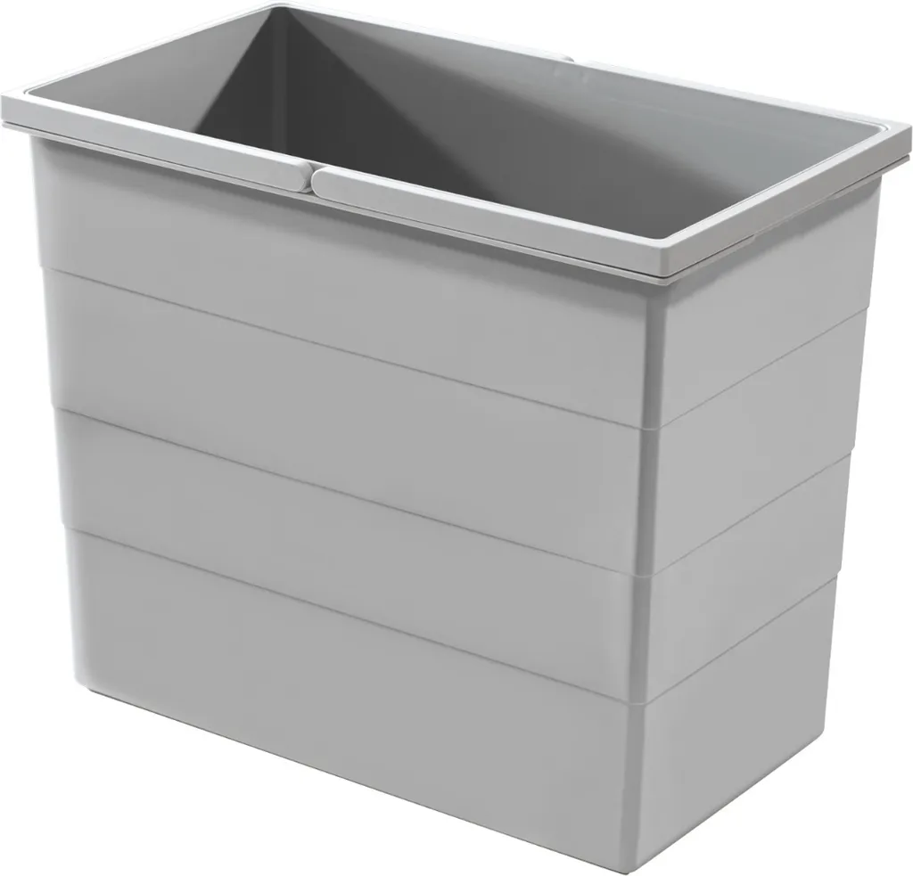 Bac de Rechange pour Poubelle Coulissante 28L - Seau Gris Hailo 1125729
