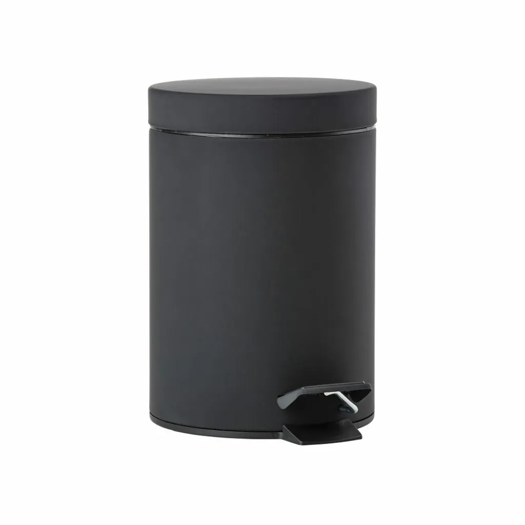 Petite poubelle de salle de bain Solo noire 3 litres design par Zone