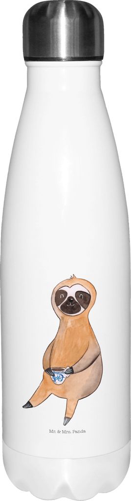 Mr. & Mrs. Panda Trinkflasche Faultier Kaffee - Weiß - Geschenk, Thermosflasche, Coffee, Sportflasche, Coffeelover, Coffeeaddict, trinkflaschen, f...
