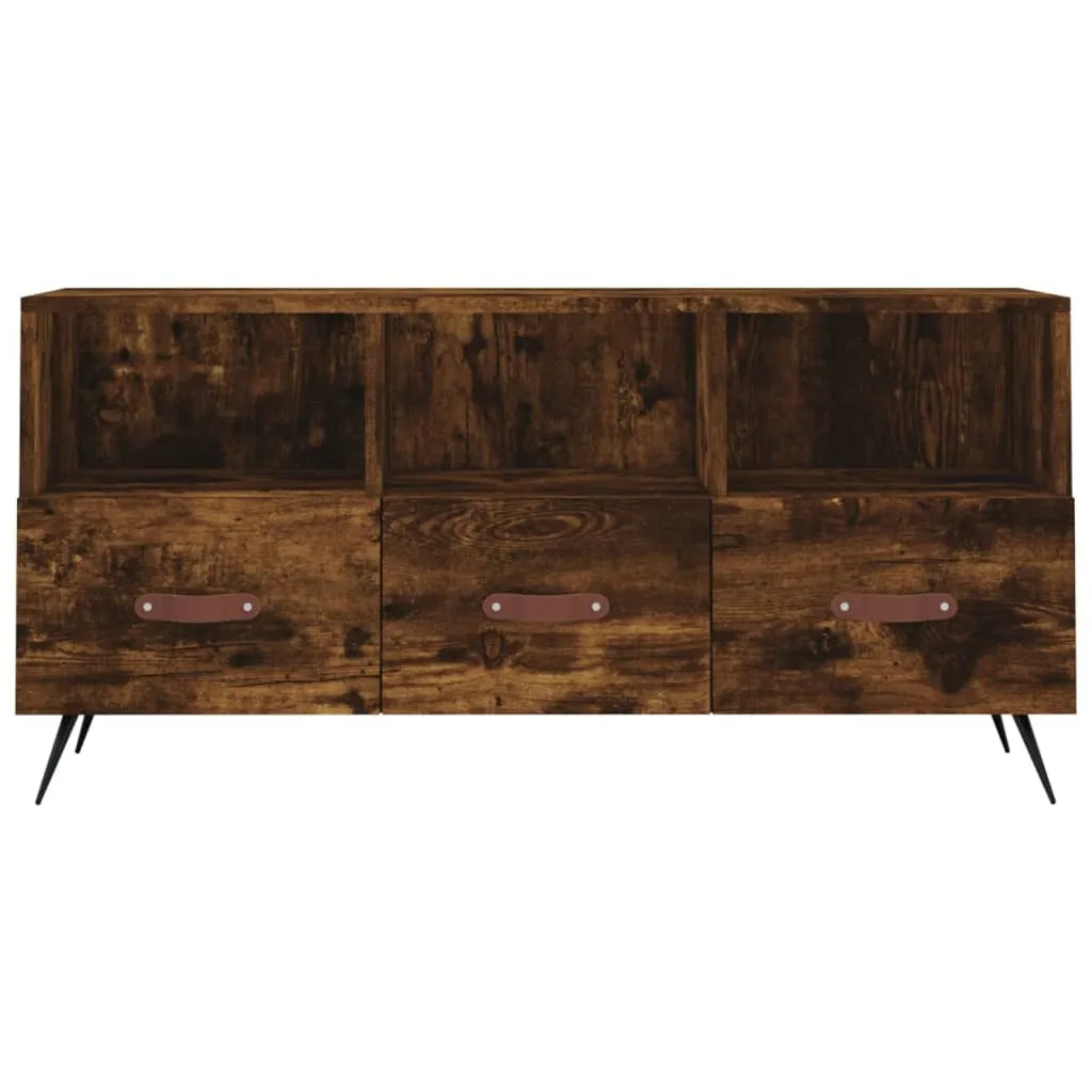 Porta TV Rovere Fumo 102x36x50 cm | Mobile Legno con Ripiani - 5