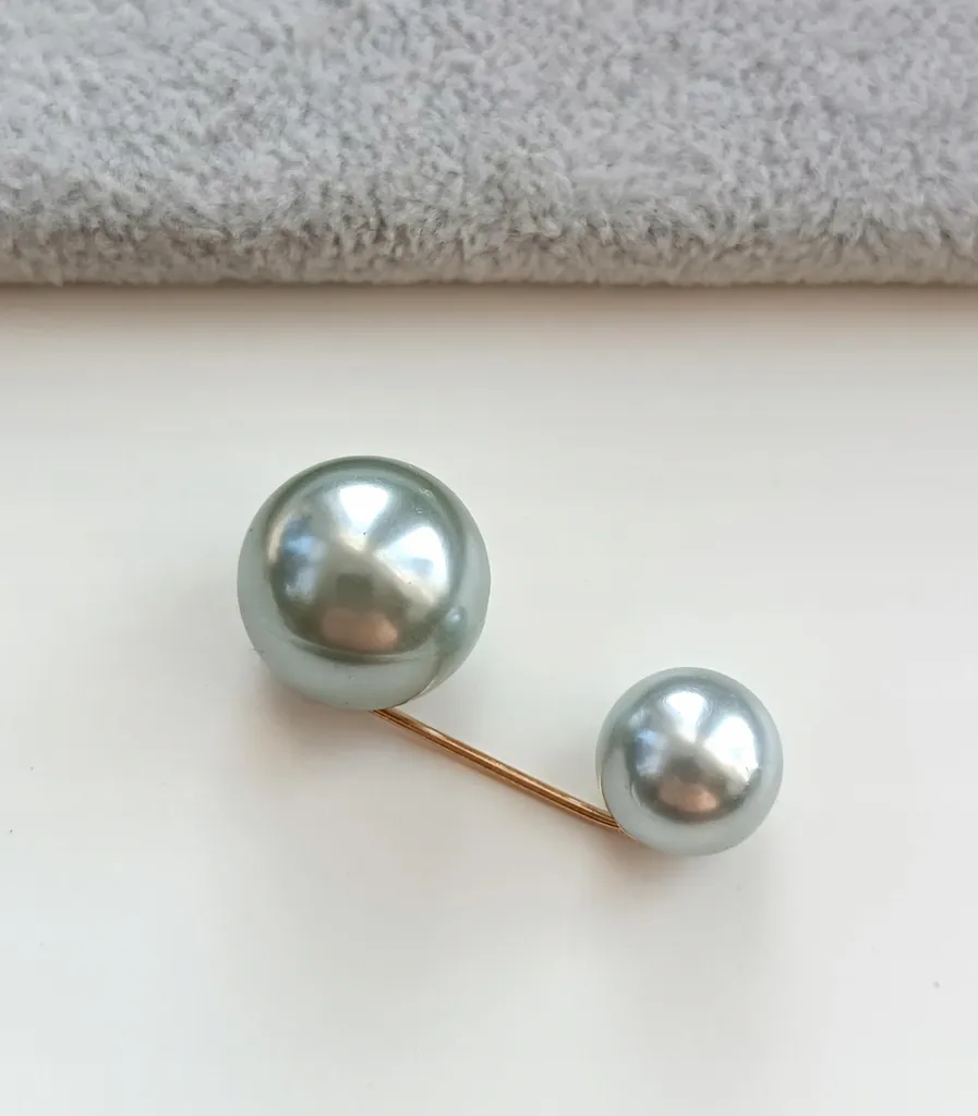 Spilla Gioiello Perle Blu Verde | Accessorio Elegante per Cerimonia