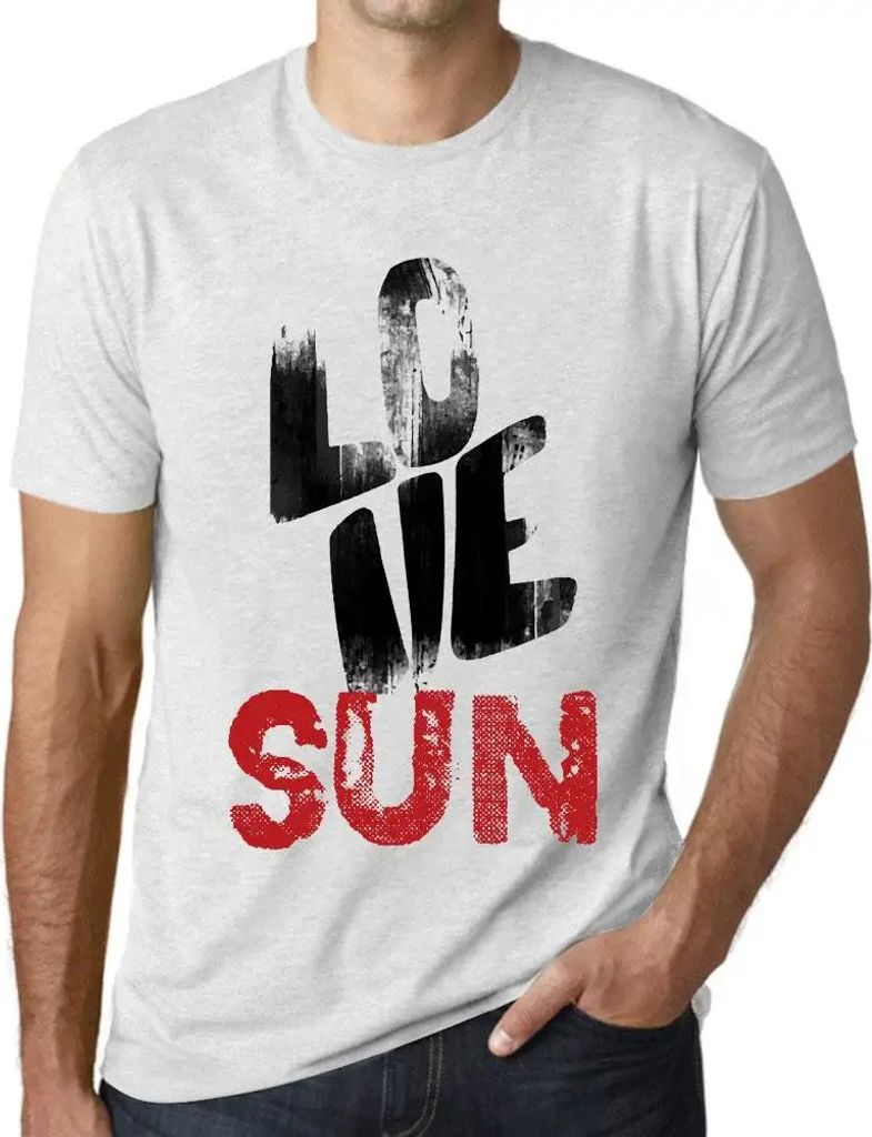 Herren Grafik T-Shirt Liebe Sonne – Love Sun – Öko-Verantwortlich Vintage Jahrgang Kurzarm Lustige Druck Geburtstag Geschenk Mann