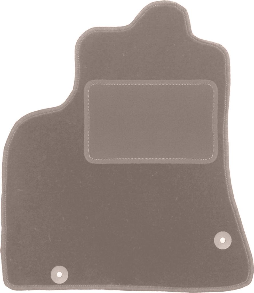 Fahrerfußmatte Velours beige passend für Peugeot Partner II (2008-2018, 5-Personen) – mit Befestigungen – passgenau