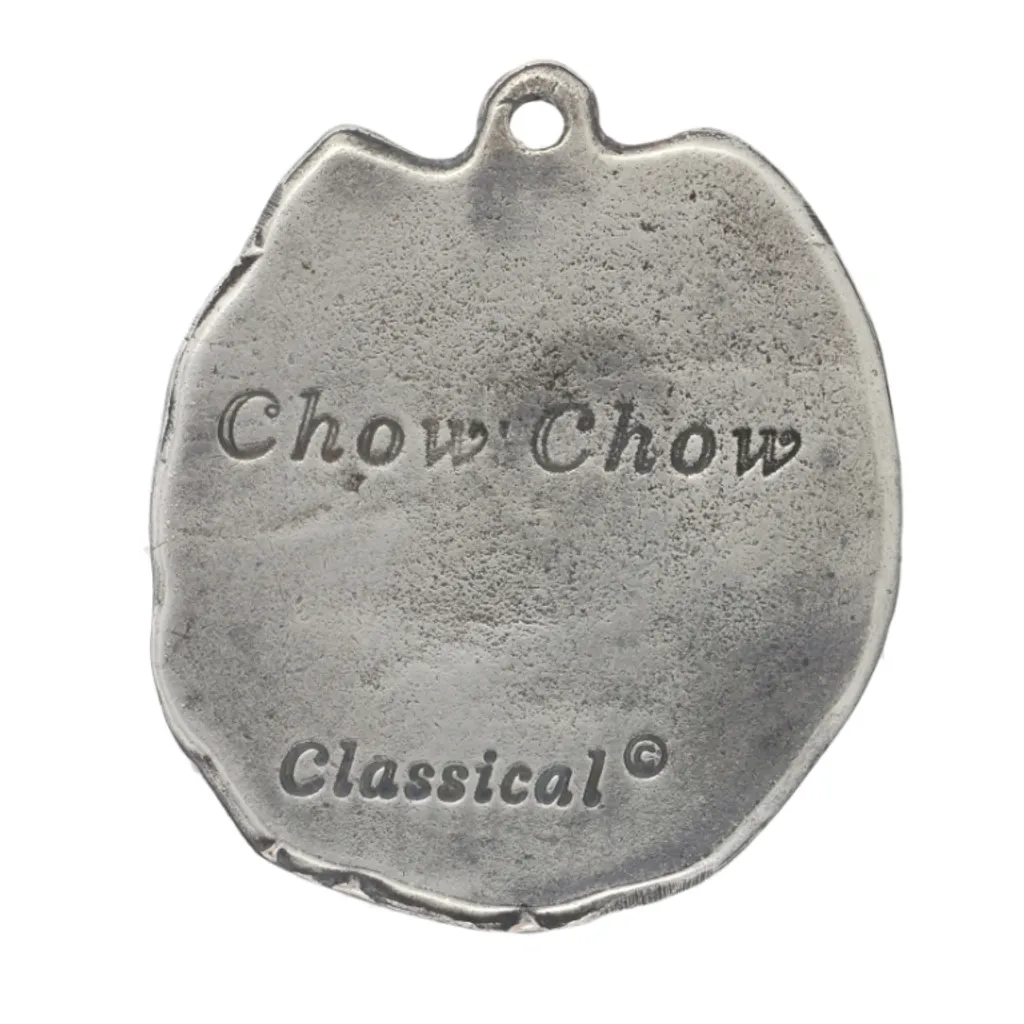 LIOOBO Portachiavi Cane Chow Chow In Metallo – Bianco – Ciondolo Per Borsa E Chiavi