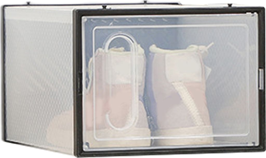 Schuhaufbewahrungsbox, transparent, sichtbar, quadratische Form, stapelbar, großer Platz zum Aufbewahren von Schuhen, ausgehöhlte Rückseite, atm...