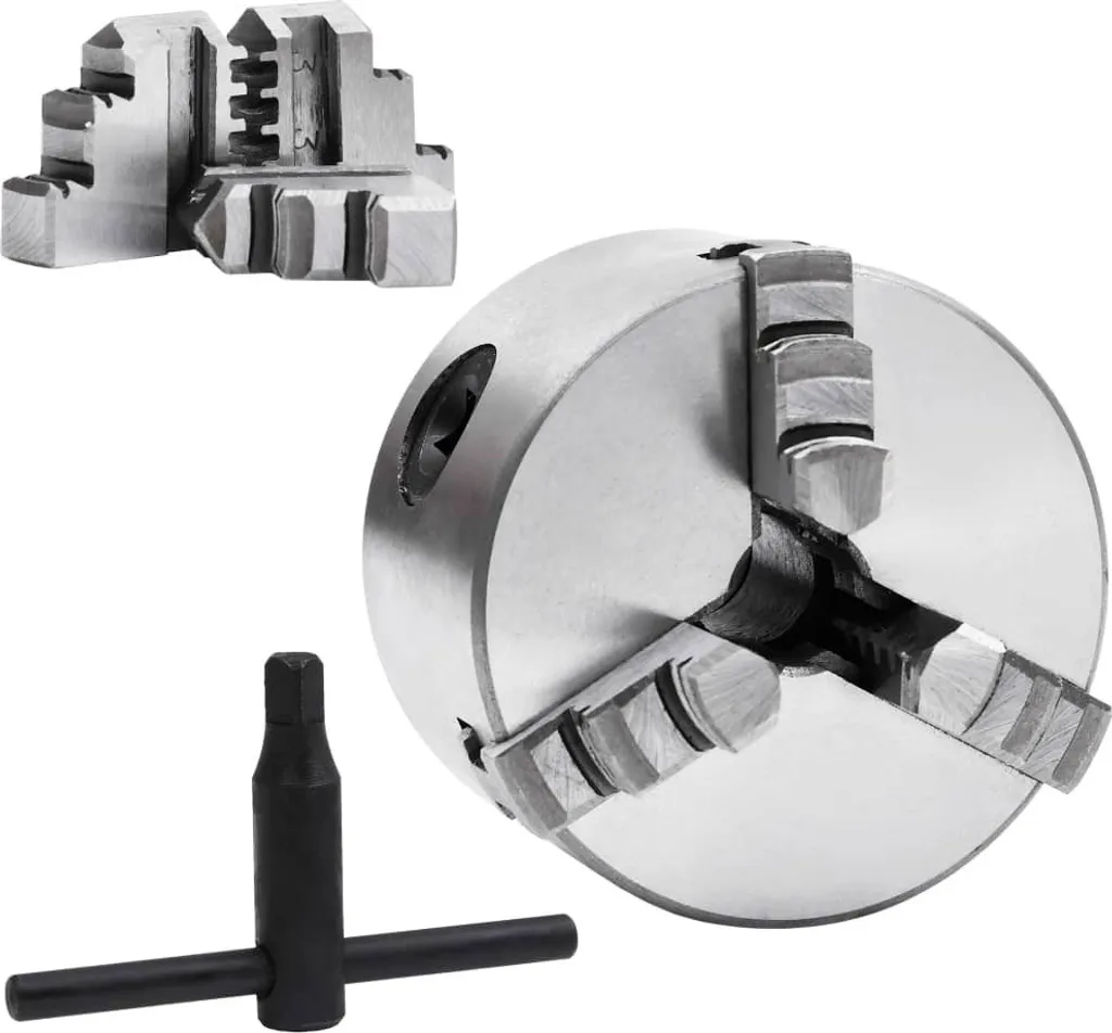 Mandrin autocentrant 80 mm vidaXL en acier pour corriger le faux-rond