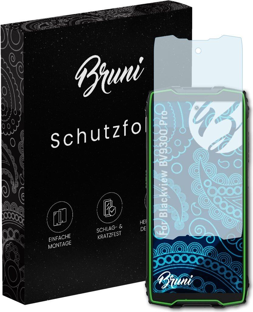 Bruni Basics-Clear 2x Schutzfolie kompatibel mit Blackview BV9300 Pro Folie