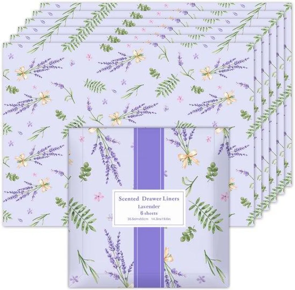 Papier parfumé lavande pour linge et commode - Pack de 6 inserts