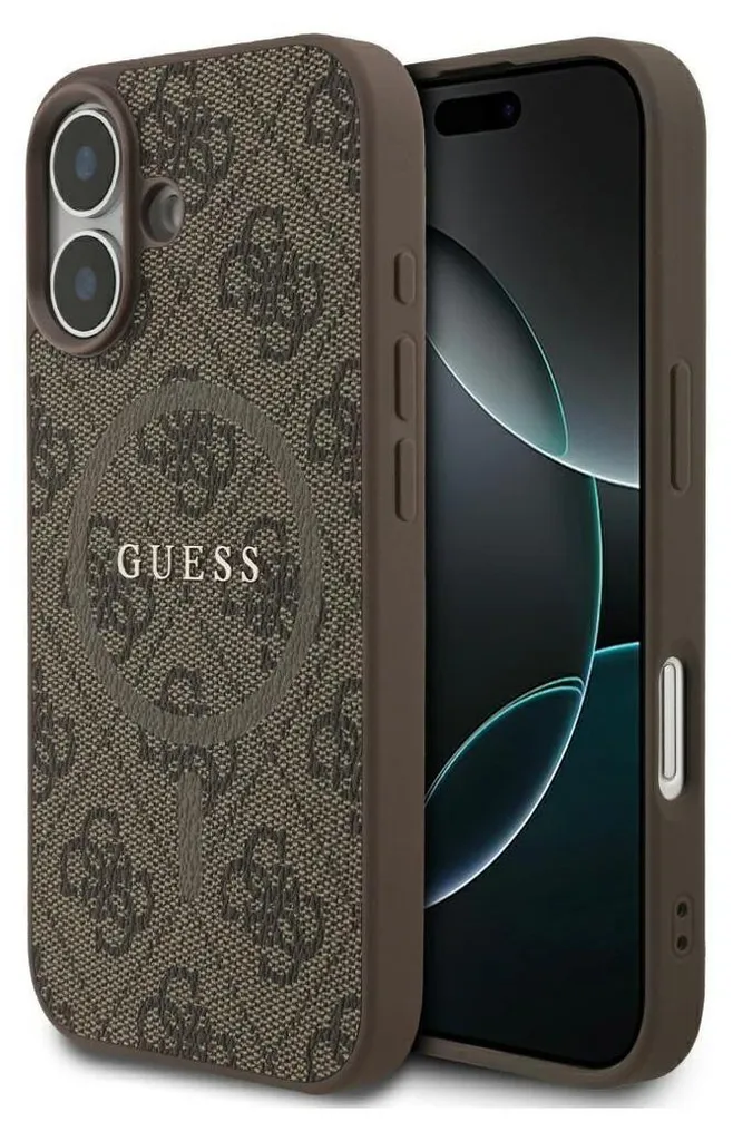 Cover Guess iPhone 17 Marrone Ecopelle: Eleganza MagSafe e Logo Oro