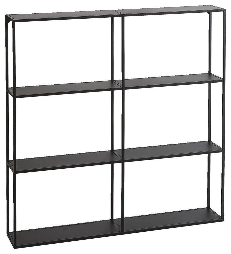 Wandregal NILS aus schwarzem Metall, 90 cm breit, 90 cm Produktbild 