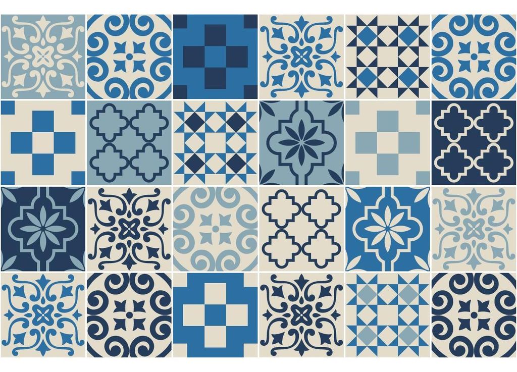 Selbstklebende Fliesenaufkleber für Küche und Bad – 24 AZULEJOS ARNOLDINO Fliesenaufkleber – 24 Aufkleber 10 x 10 cm