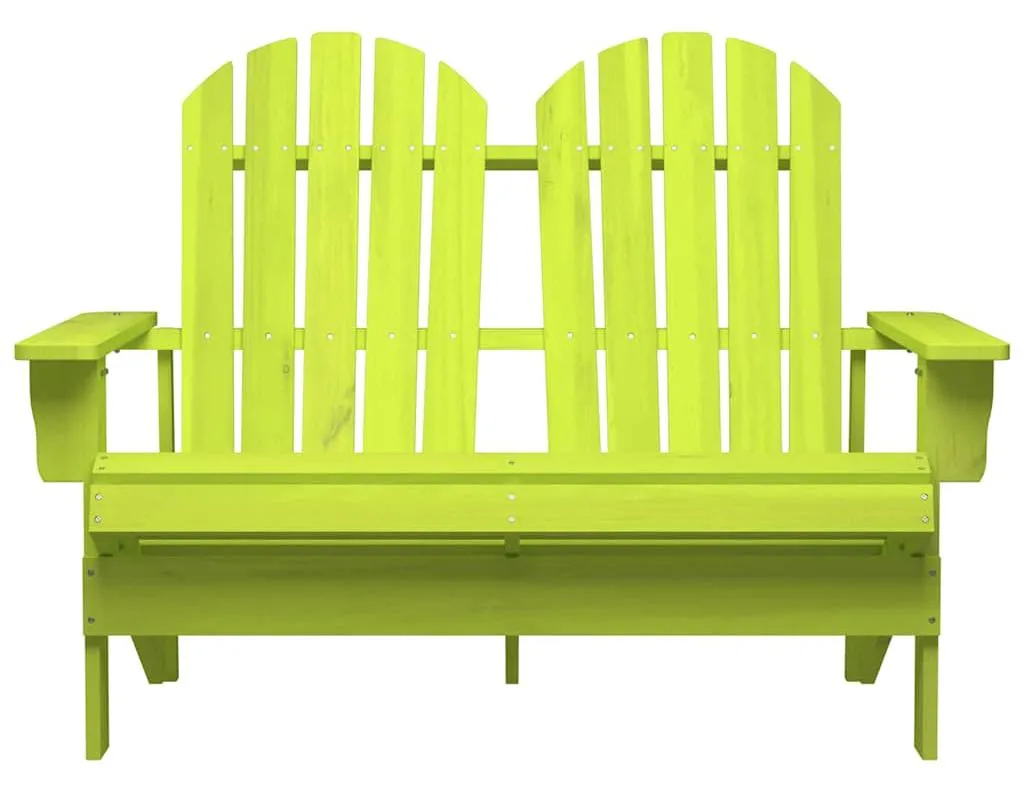 Banc de jardin 2 places en bois de sapin Adirondack coloris vert foncé