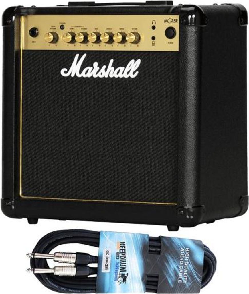 Marshall MG15GR Amplificateur de guitare avec câble Image du produit 