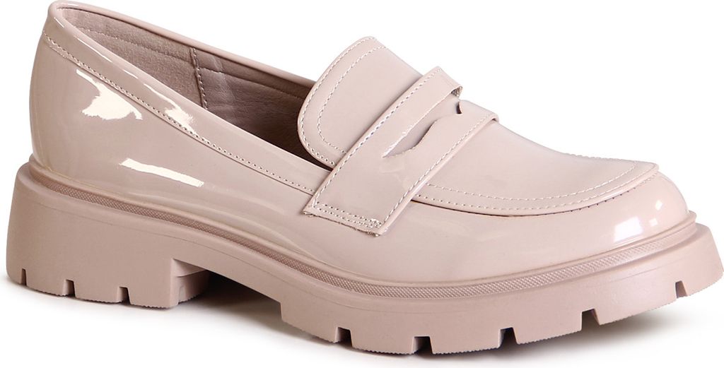 topschuhe24 2870 Damen Lack Halbschuhe Plateau Slipper, Farbe:Beige, Größe:37 EU