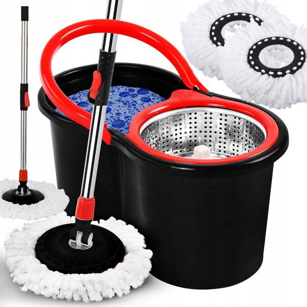MOP A ROTAZIONE 360° TURBO 3in1 - 2 ricambi - secchio Immagine del prodotto 