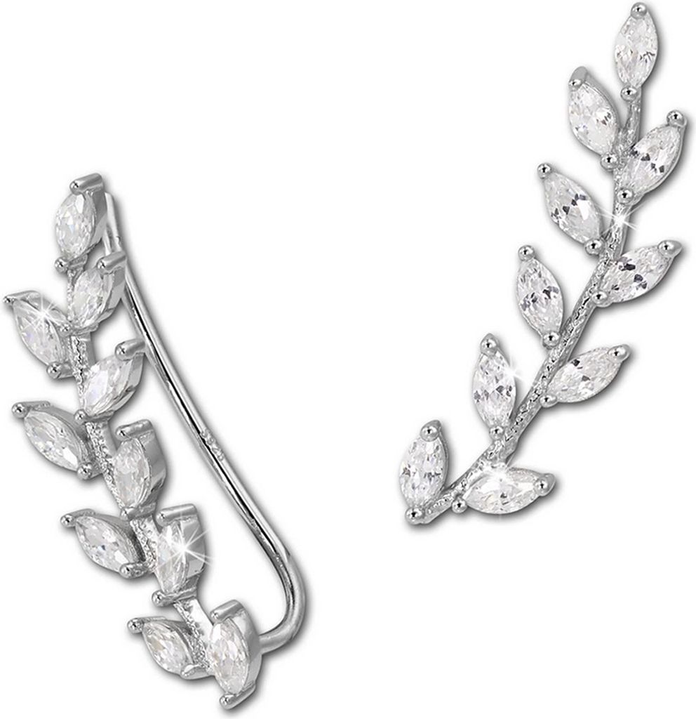 SilberDream Ohrringe Ear Cuff Ranke Zirkonia weiß Ohrklemmen 925 Silber D2GSO429W