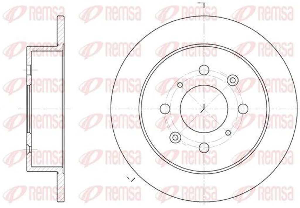 2x REMSA Bremsscheibe 6521.00 hinten für HONDA CIVIC VI Hatchback (EJ EK) 239mm