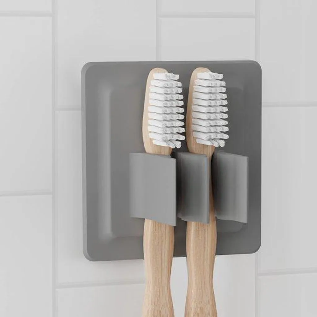 Support brosse à dents en silicone adhésif pour miroir et douche