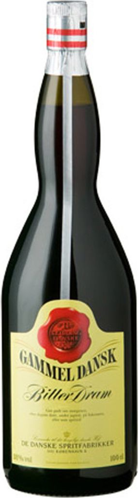 A bottle of Gammel Dansk Bitter Dram.
