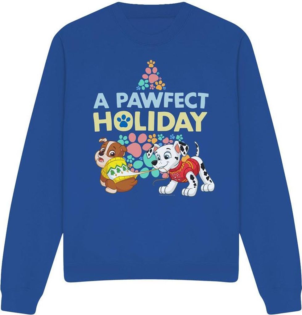 Paw Patrol - "A Pawfect Holiday" Sweatshirt für Herren/Damen Uni - weihnachtliches Design TV12685 (XL) (Königsblau)
