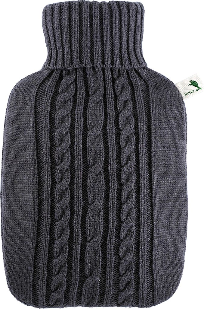 HUGO FROSCH 565 Wärmflasche Strick dunkelgrau, grau
