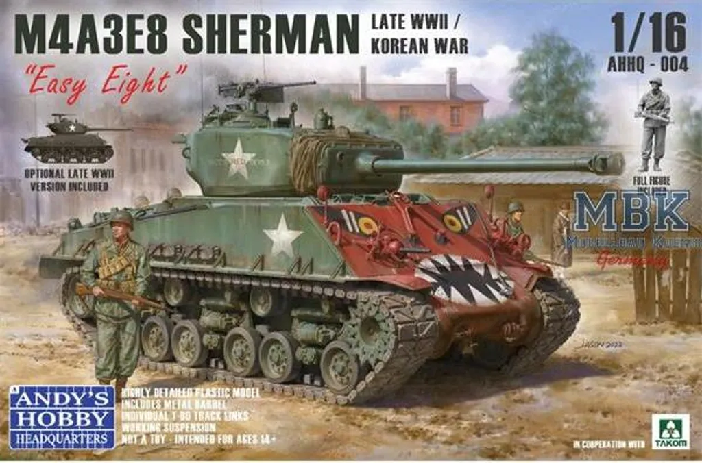 Sherman M4A3E8 Easy Eight 1/16 Andy's HHQ avec Détails Historiques