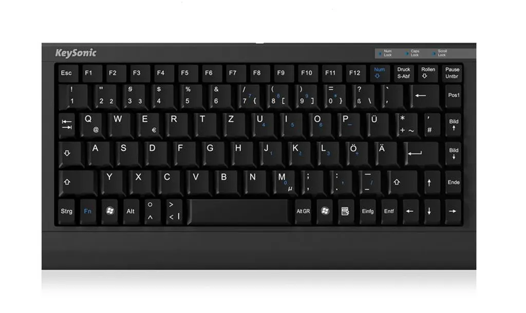 KeySonic ACK-595C+ Clavier Compact USB PS/2 pour Espace Réduit Noir - 9