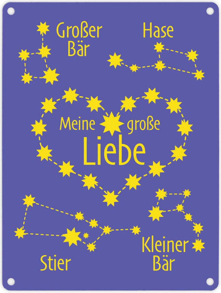 Sternbild Meine große Liebe Metallschild in 15x20 cm in Produktbild 