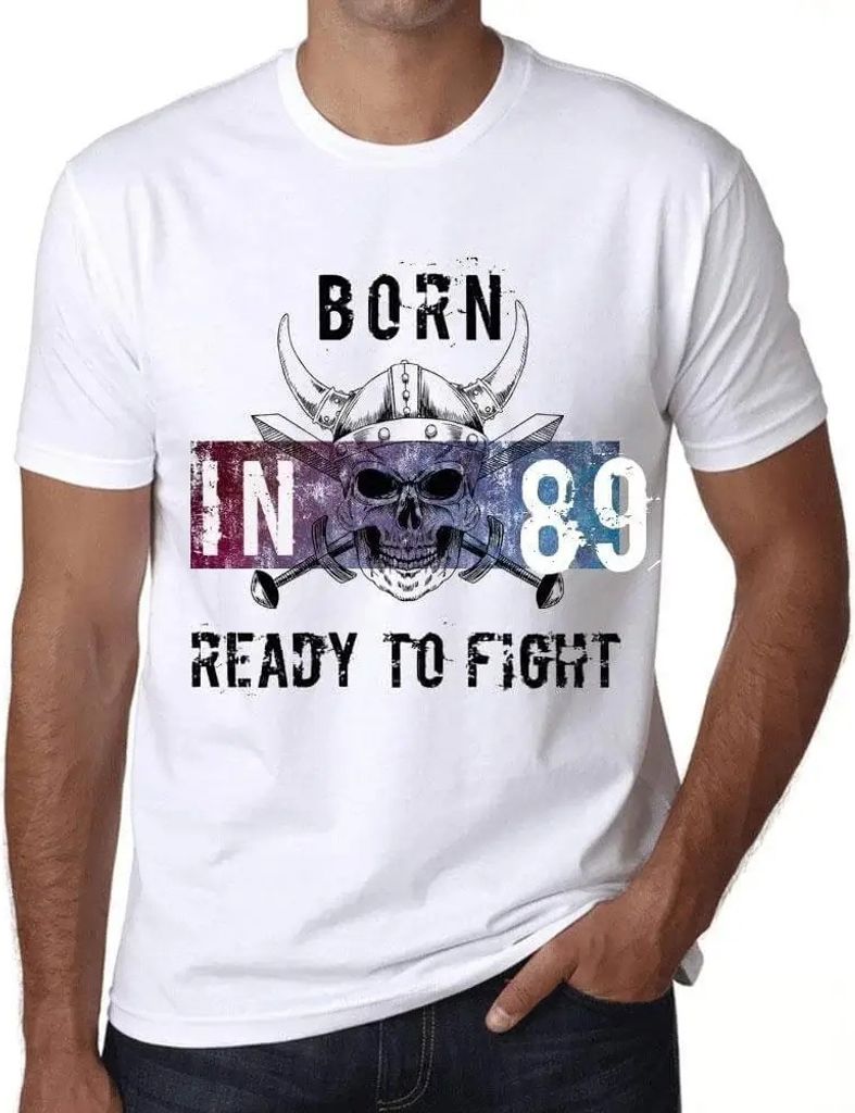 Herren Grafik T-Shirt Geboren 89 bereit zu kämpfen – Born In 89 Ready To Fight – Geschenk 89. Geburtstag Jahrestag 89 Jahre Jubiläum 89 Jähr...