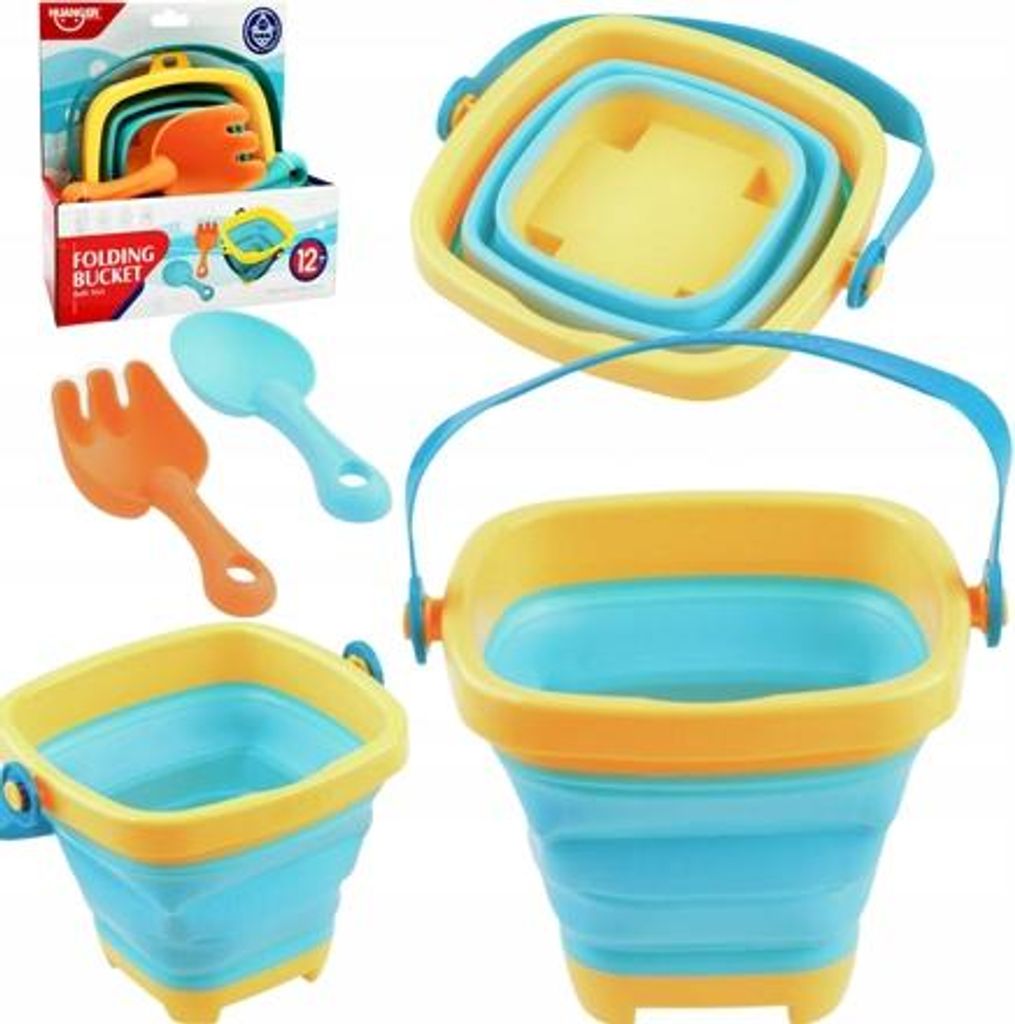 Strand-Set für Sand Wasser Faltbarer Eimer Rechen Schaufel Sandkasten