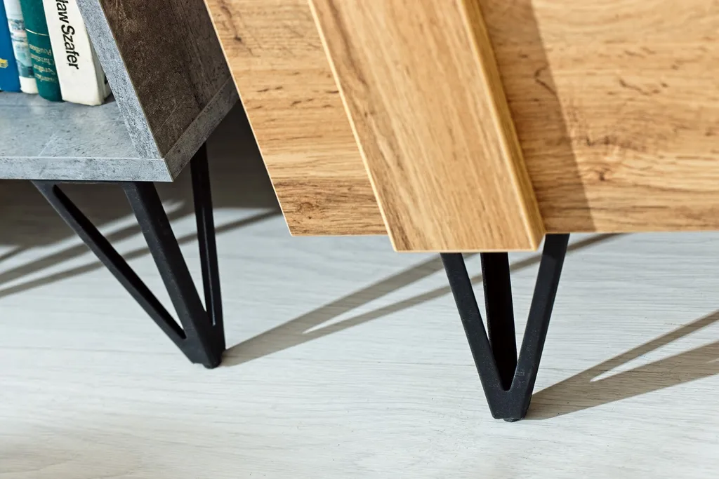 Commode Robuste 135 cm MILENIUM 5 : Finition Béton et Chêne Wotan - 2