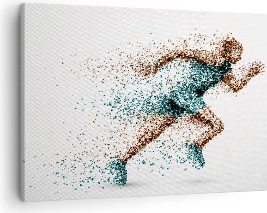 Bild auf Leinwand - Leinwandbild - Athlet sprinter sport läufer - 70x50cm - Wand Bild - Wanddeko - Leinwanddruck - Bilder - Kunstdruck - Wanddekor...