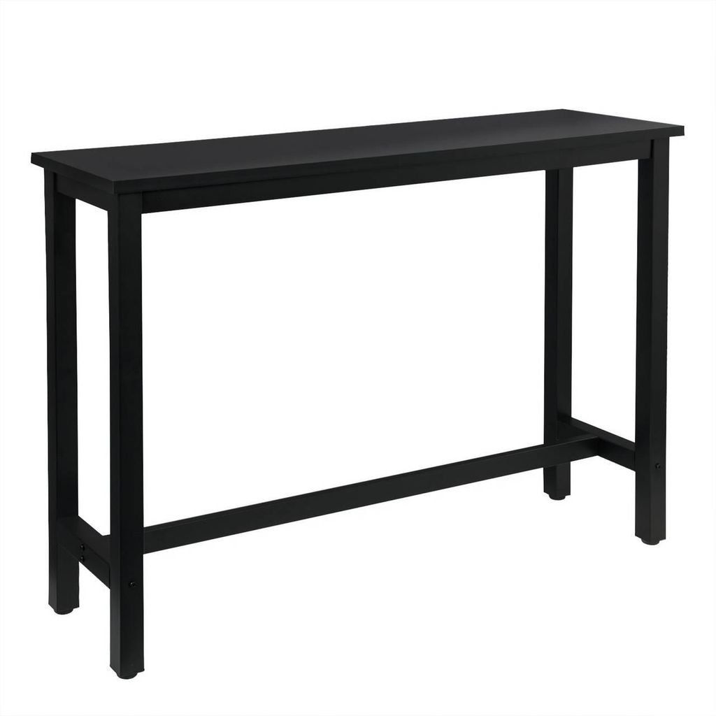 A black bar table on a white background.